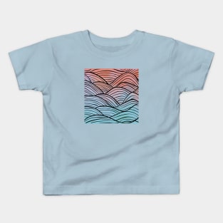 Pink blue gradient abstract art pattern Kids T-Shirt